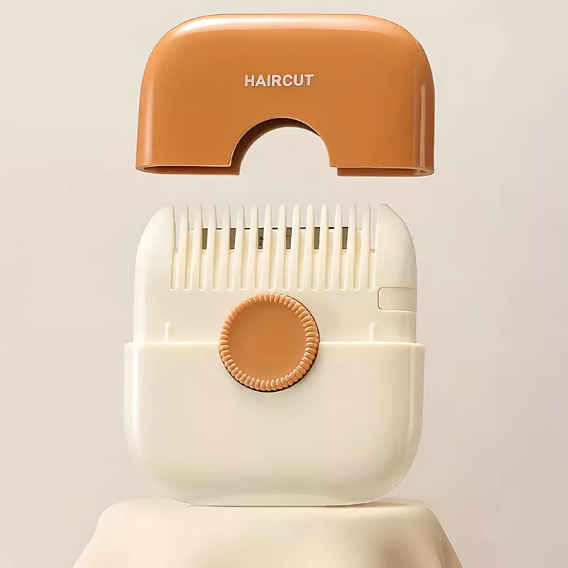 Unisex hair trimmer in protective casing, ensuring blade safety and product longevity