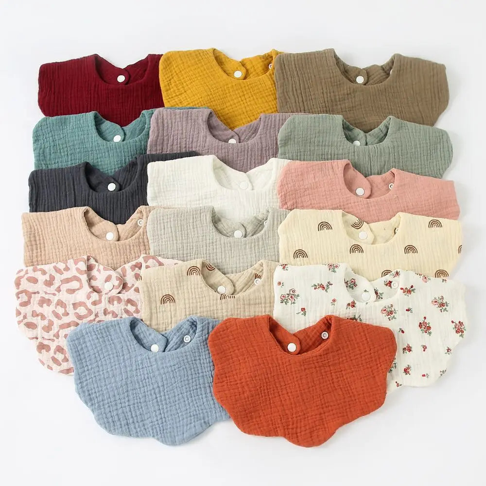 Set of two unisex premium soft cotton baby bibs, gray and white, ideal for newborn drooling and feeding