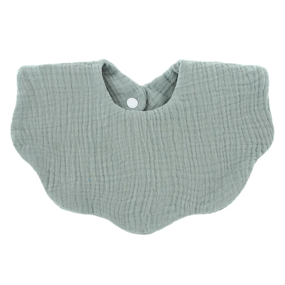 Premium soft cotton baby bib, unisex gray-toned, designed for maximum absorbency and newborn comfort