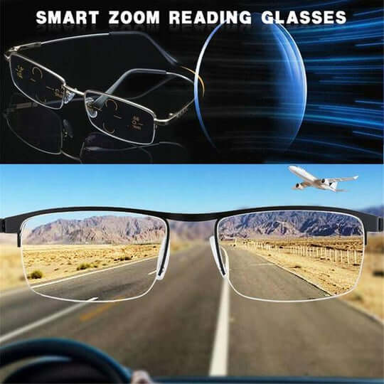 German design unisex progressive reading glasses with flexible frame for optimal eye health.