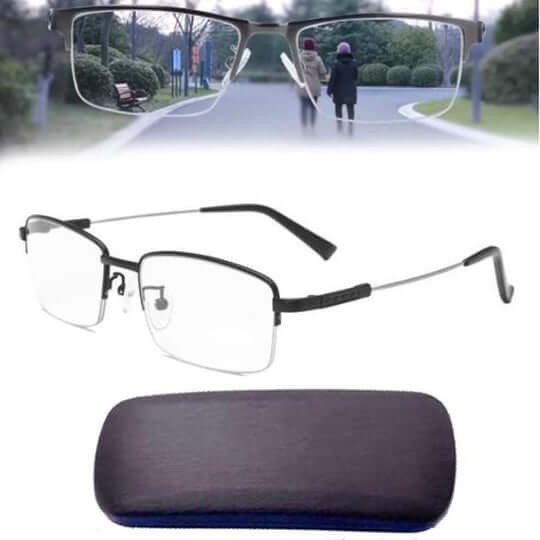 Intelligent zoom progressive reading glasses for unisex clear multifocal vision, adult optical aid.