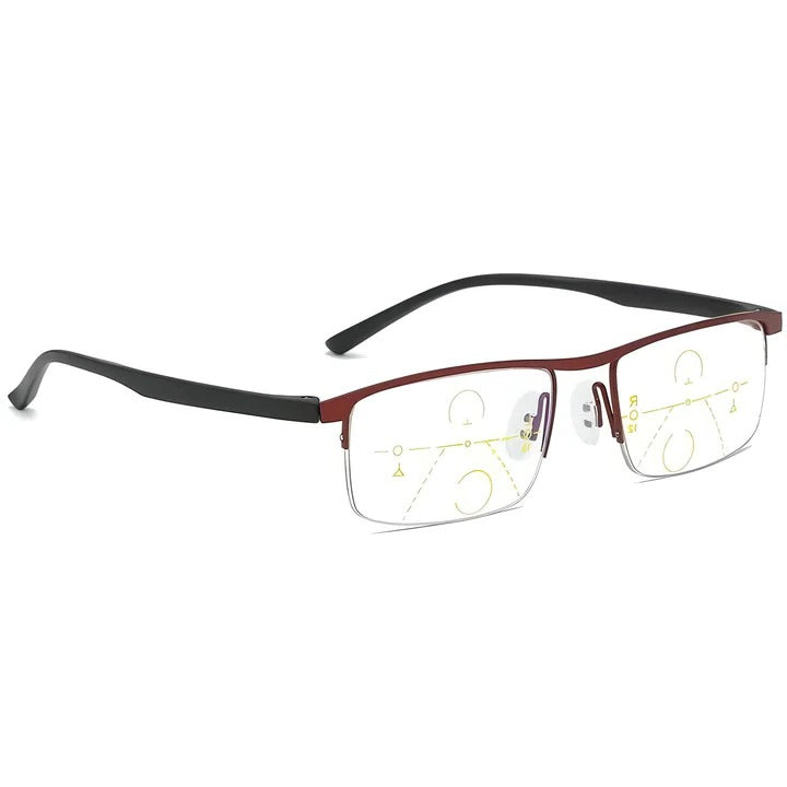 Multifocal progressive glasses, smart features, protecting eyes from blue light & UV.