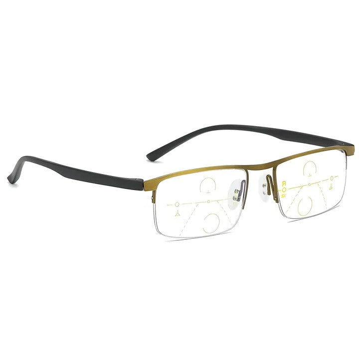 Photochromic smart progressive eyewear, unisex, for enhanced blue light & UV protection.