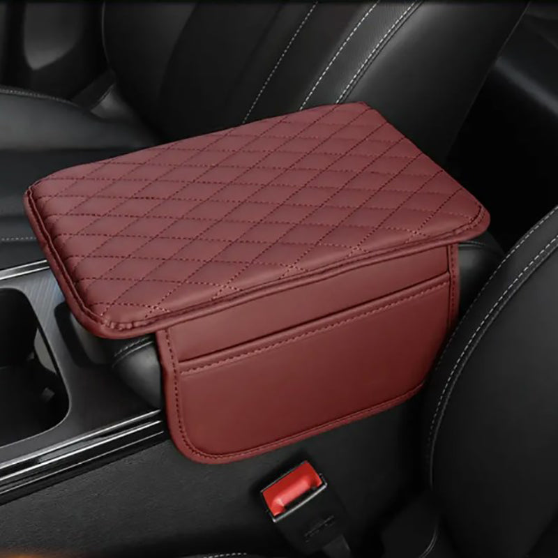Unisex vehicle organizer: car console armrest cover with storage pockets. Ideal for protecting & decluttering your car.