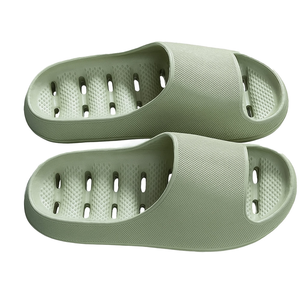 Open-toe unisex shower sandals with drainage, quick-dry & waterproof, great for pool, gym or home use.
