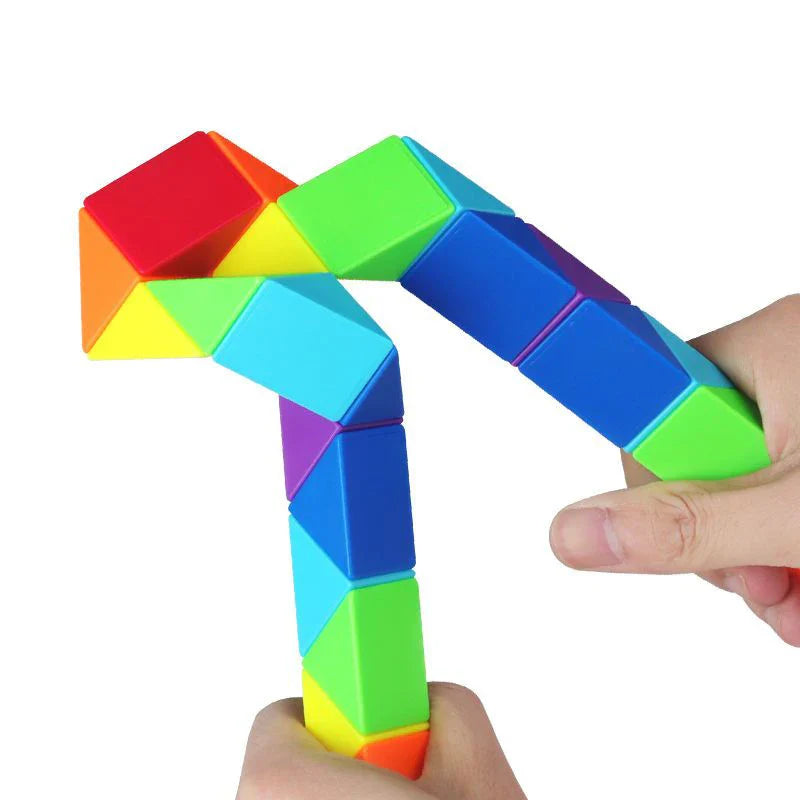 Detailed view of a Rainbow Magic Cube Fidget Puzzle Toy, ideal brain teaser game