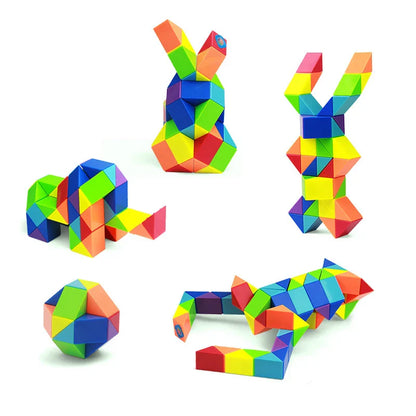 Colorful Rainbow Magic Cube, a fun snake cube fidget toy for educational gaming