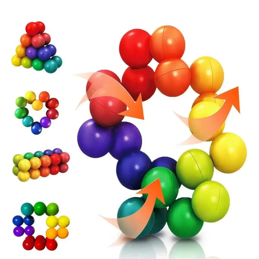 Unisex rainbow stress relief puzzle ball for creative minds, anti-anxiety fidget toy