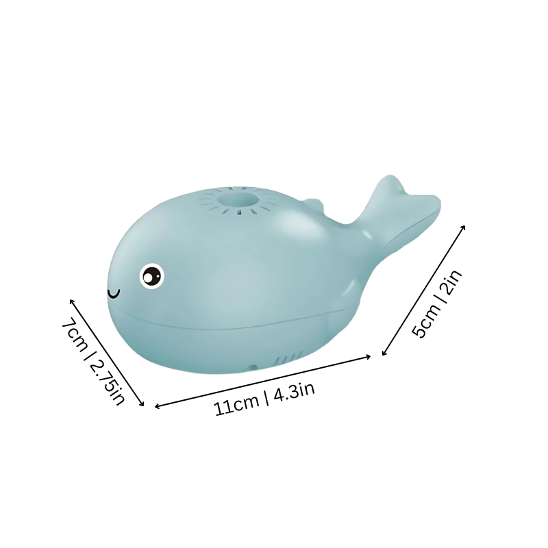 Kids playing with blue Hover Whale Ball toy, rechargeable, promoting interactive fun and active play