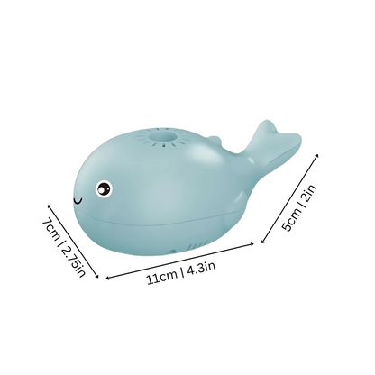Kids playing with blue Hover Whale Ball toy, rechargeable, promoting interactive fun and active play
