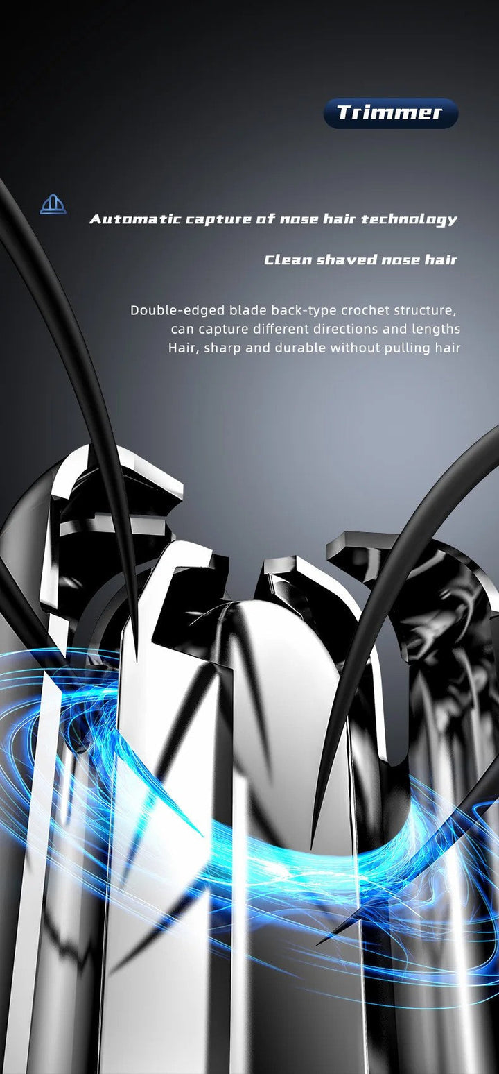 Sleek unisex electric nose & ear trimmer. Rechargeable for cordless, effective hair removal, designed for all.