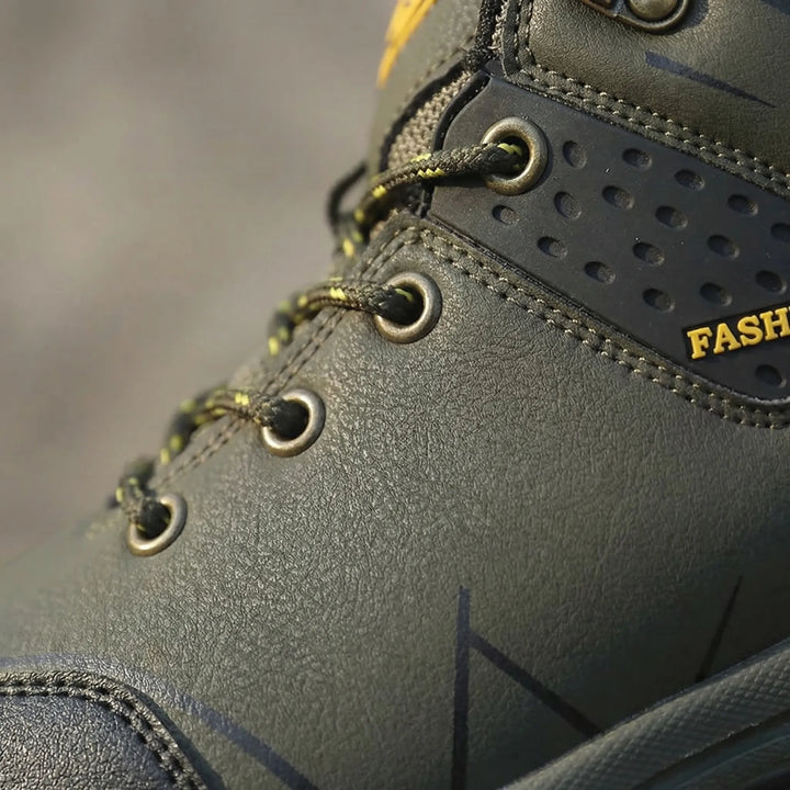 Water-resistant retro ankle hiking boots for men & women, durable all-terrain outdoor footwear.