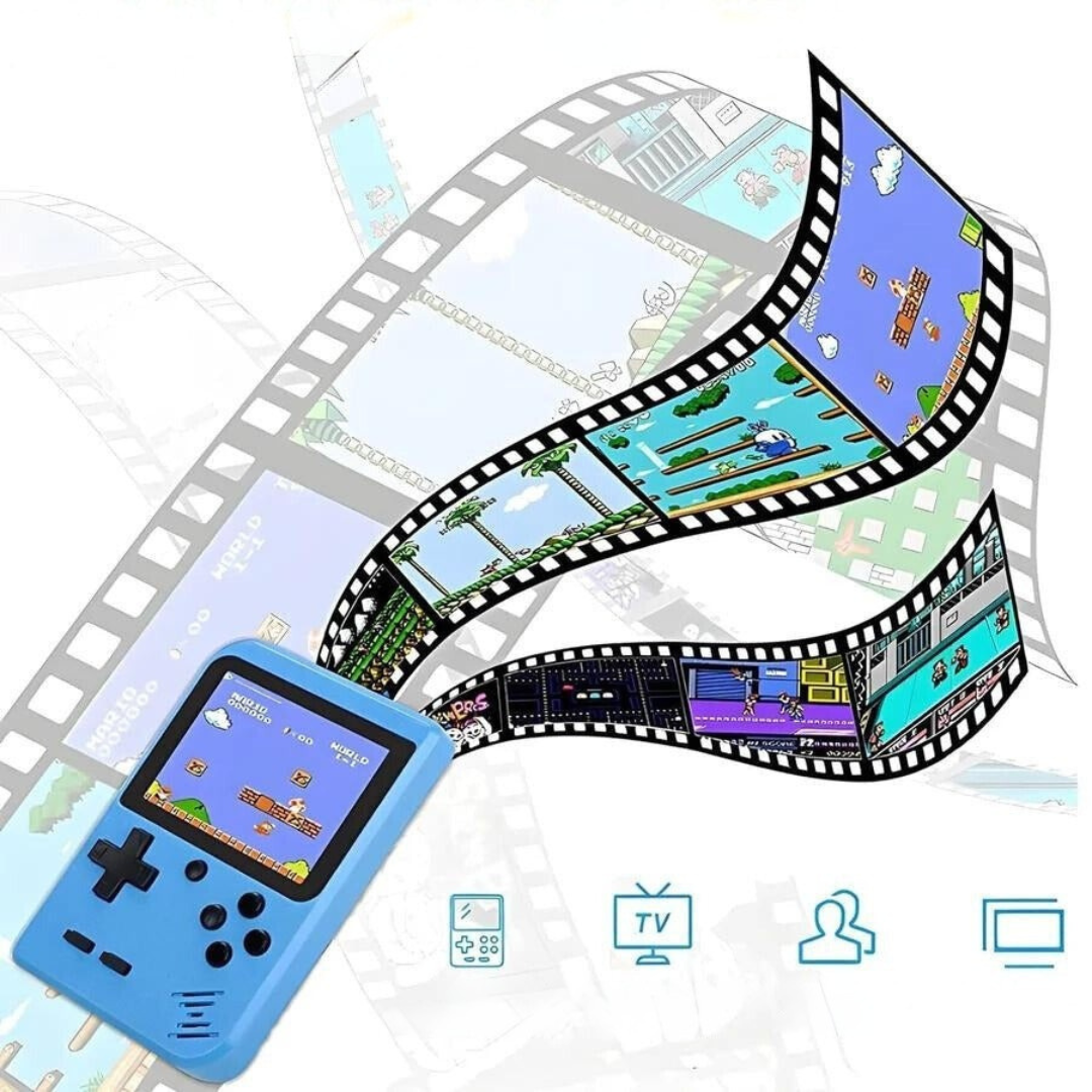 Portable retro handheld console with 400 classic games. Enjoy nostalgic video game entertainment anywhere.
