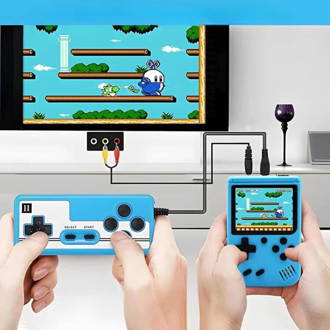 Iconic retro design handheld gaming console, enjoy 400 classic video games and nostalgic entertainment.