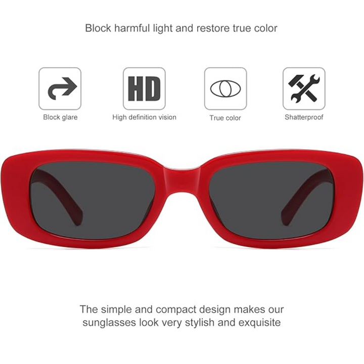 Iconic Y2K fashion accessory: unisex rectangular sunglasses with UV400 protection, vintage vibe.