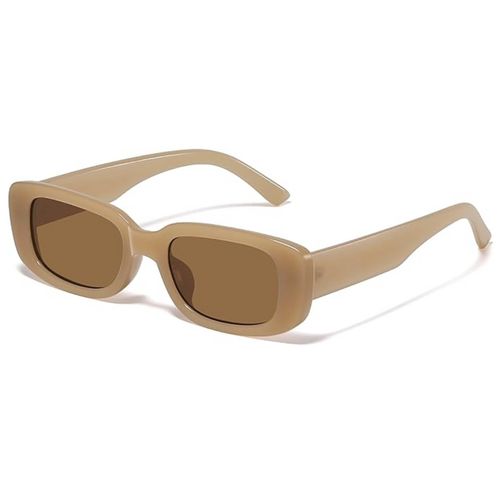 Fashionable unisex retro rectangular Y2K glasses, UV400 protection for sunny days.