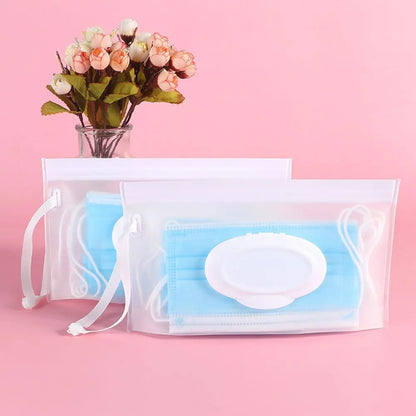Practical nursing accessory: reusable wet wipes holder with snap strap for convenience