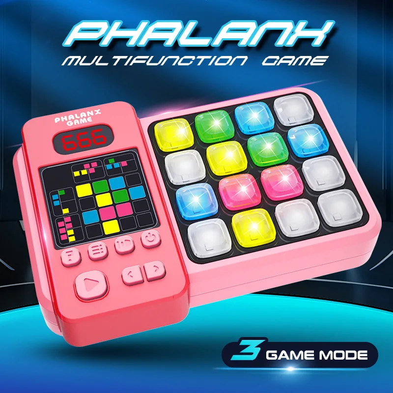 Hands holding a compact musical game console, ideal for cognitive brain training on-the-go.