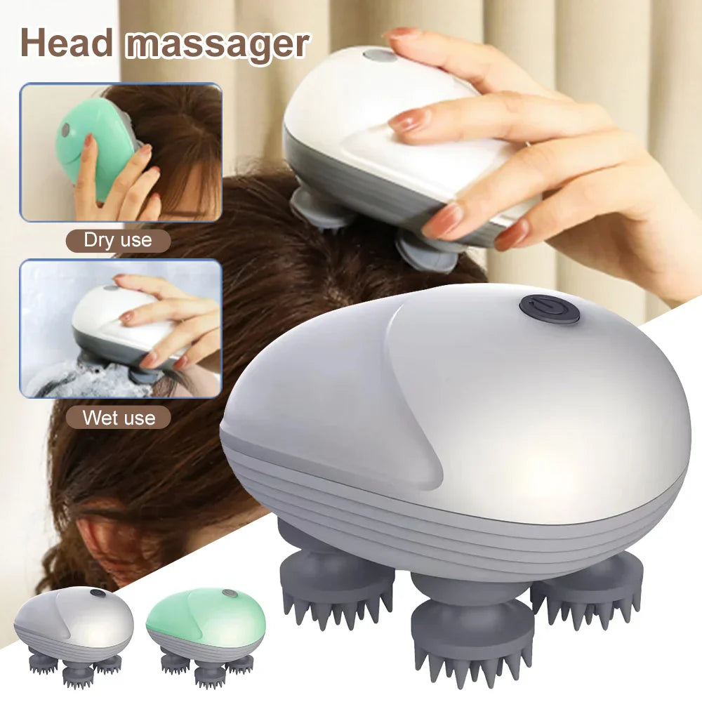 Portable scalp massager, unisex, ideal for relaxation and family care, promotes wellness.
