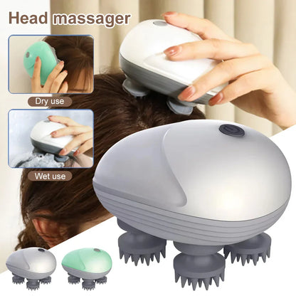 Portable scalp massager, unisex, ideal for relaxation and family care, promotes wellness.