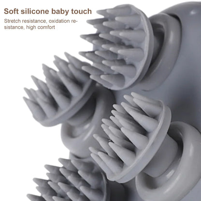 USB rechargeable scalp and body massager, family-friendly, aids stress relief and relaxation.
