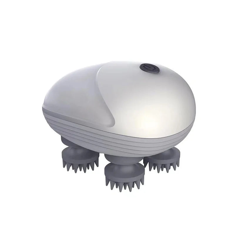 Close-up of the unisex scalp massager head, showing soft nodes for gentle relaxation.