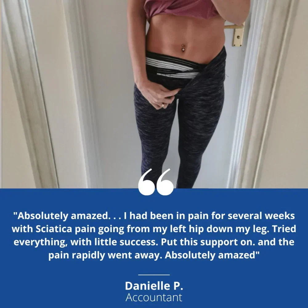 Unisex back support belt, ideal for hip pain and everyday sciatica relief.