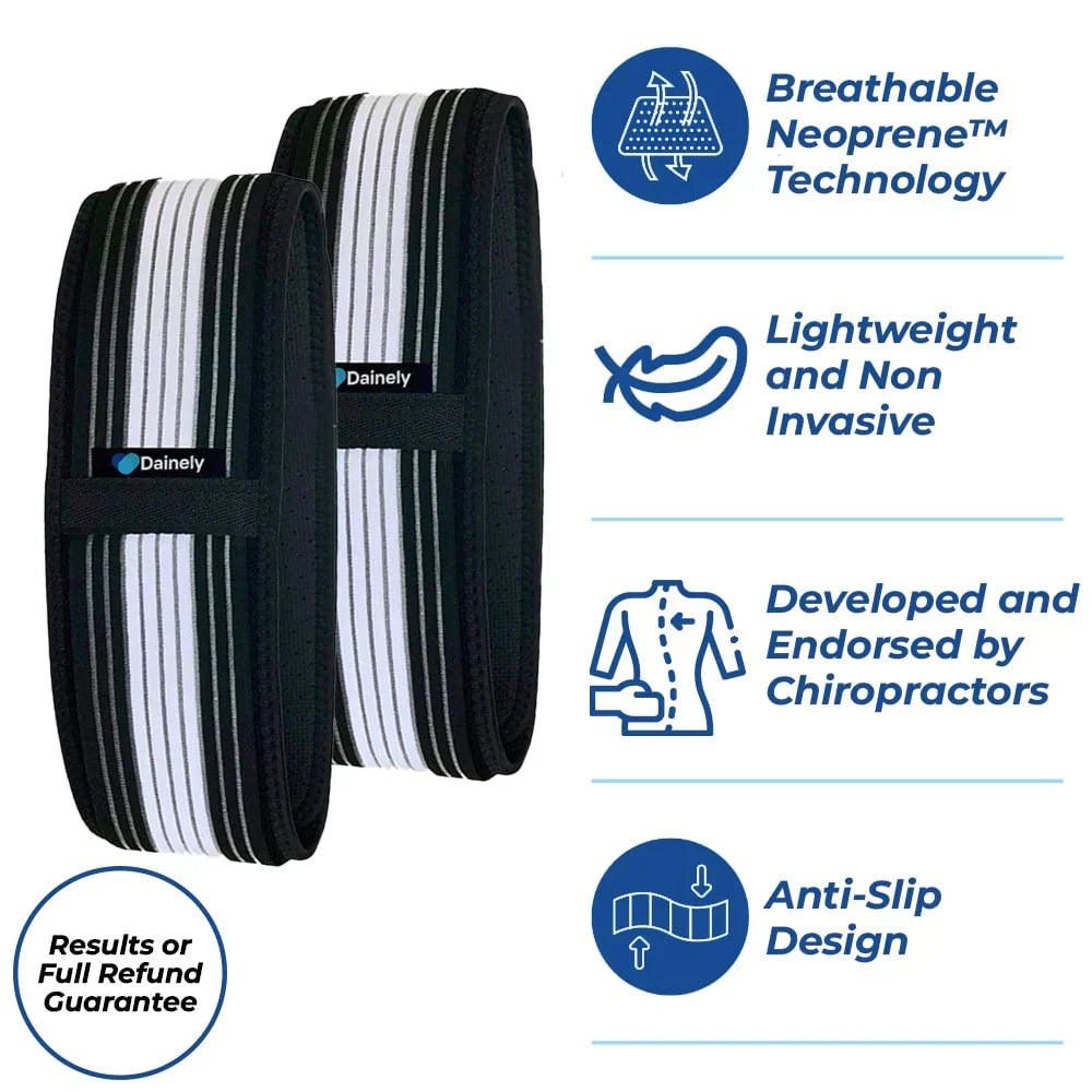 Lightweight support belt for sciatica and lumbar pain relief during movement.