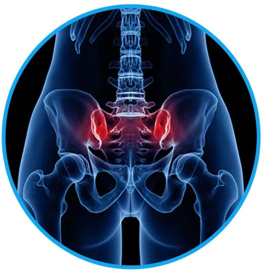 Unisex SI joint belt offering stability & pain relief for chronic back issues.