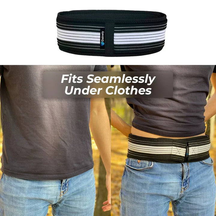 Adjustable SI joint belt for sciatica, hip pain relief & improved lower back posture.