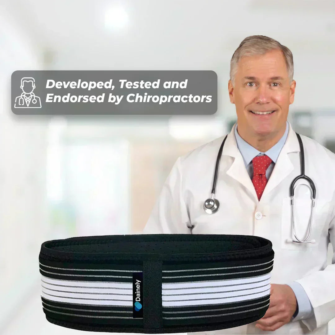 Ergonomic sciatica belt for men & women, offering targeted SI joint & back support.