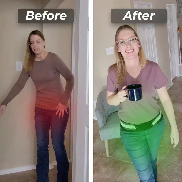 Unisex adjustable belt specifically for sciatica pain, hip support & lower back stability.
