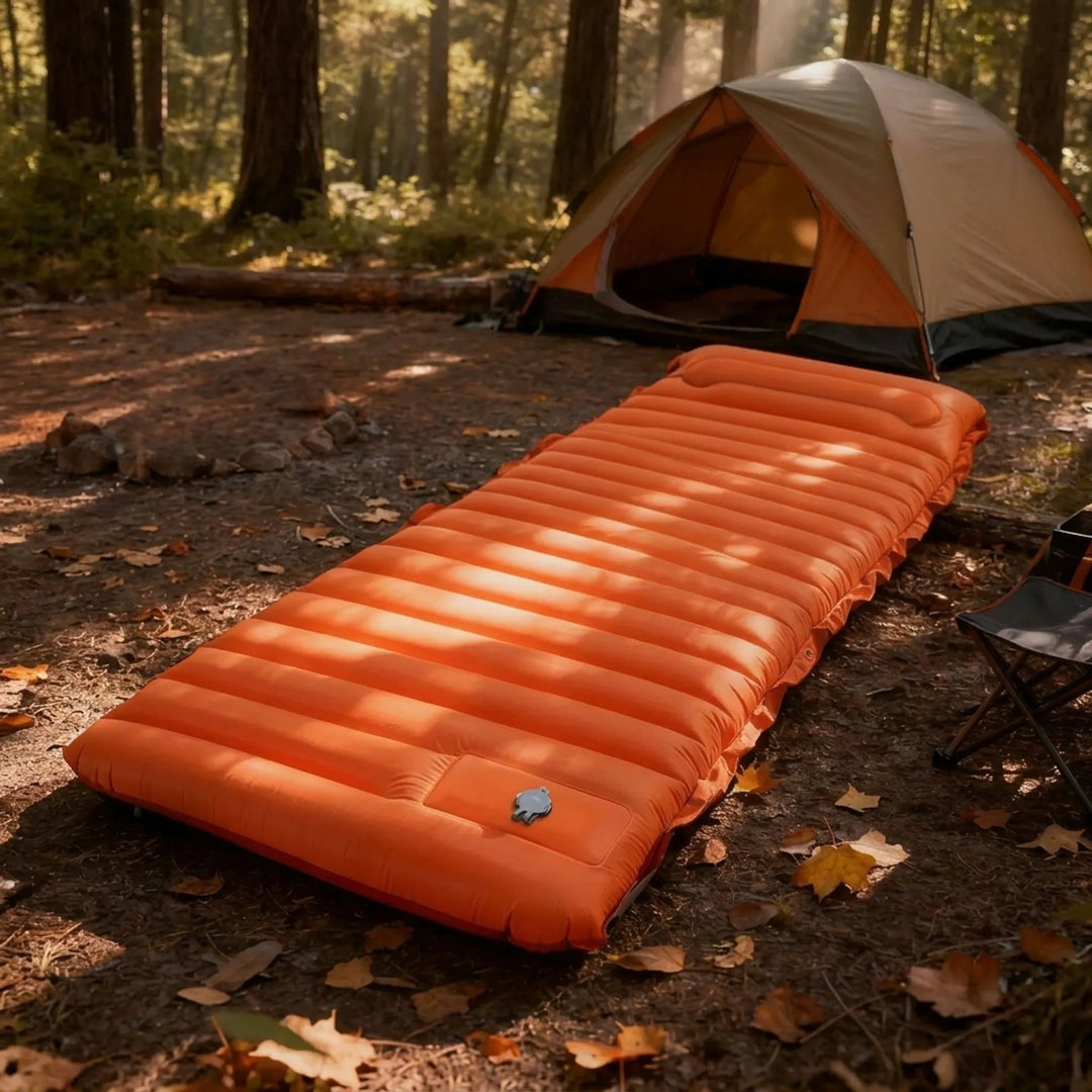 Unisex self-inflating camping sleeping pad, 4-inch thick for superior outdoor comfort and adventure. Lightweight & portable.