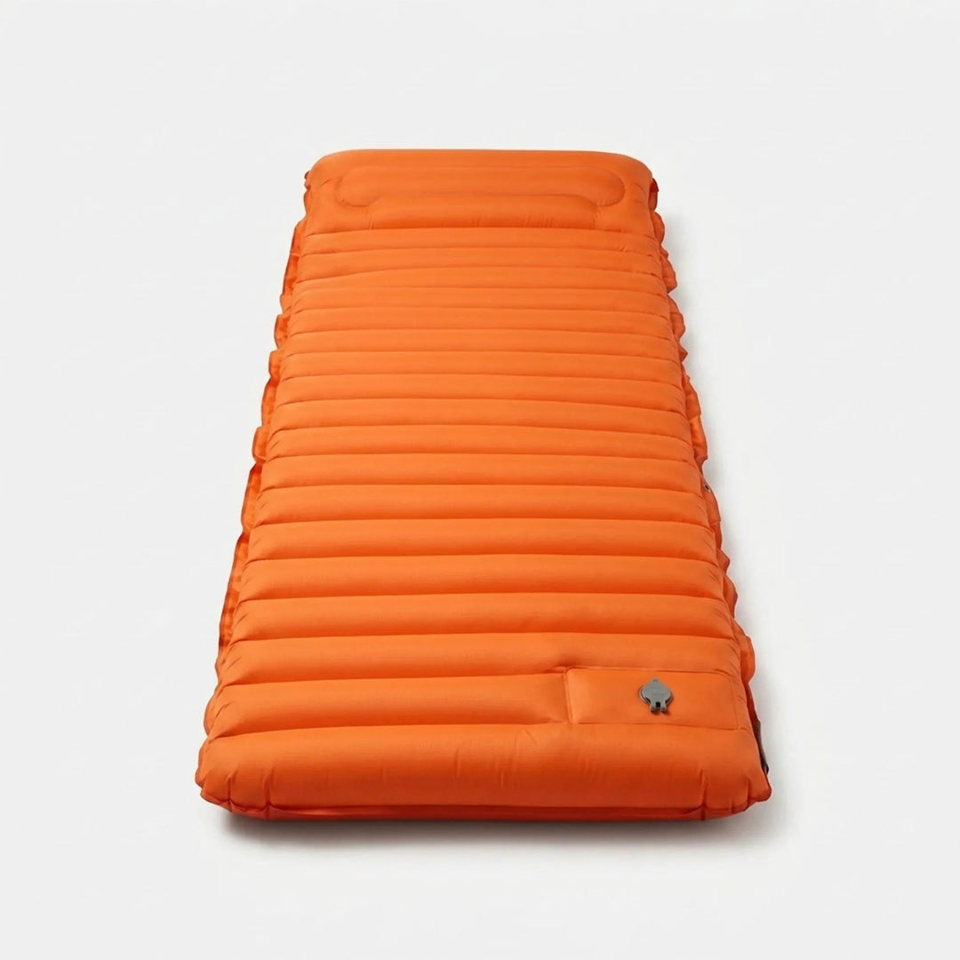 Compact self-inflating sleeping pad, perfect for camping, hiking, and backpacking. Provides 4-inch comfort.