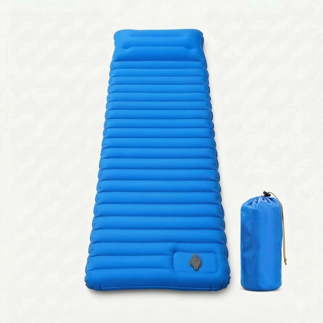 Portable self-inflating sleeping pad, 4-inch comfort, ideal for backpacking, camping, and lightweight travel.