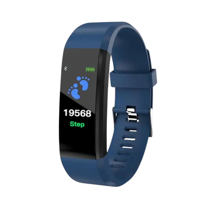 Unisex senior health tracker smartwatch. Large display, heart rate monitor, blood pressure watch. USB charging.