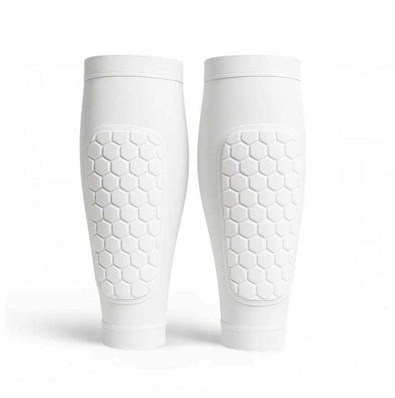 High-performance unisex shin guards for skiing & soccer, providing impact protection & pain relief for lower legs.