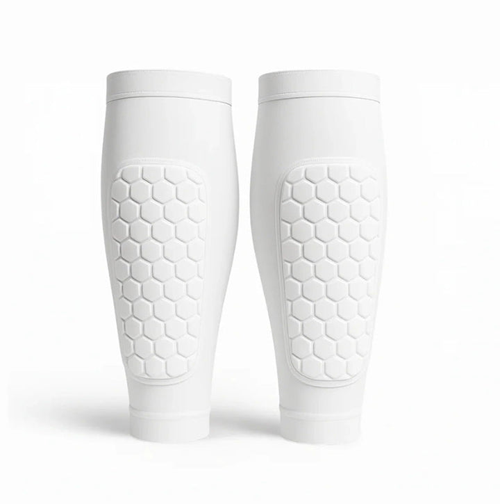 High-performance unisex shin guards for skiing & soccer, providing impact protection & pain relief for lower legs.