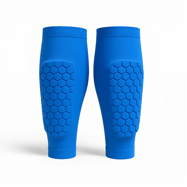 Lightweight unisex shin guards with advanced impact protection, critical sports gear for skiing and soccer players.