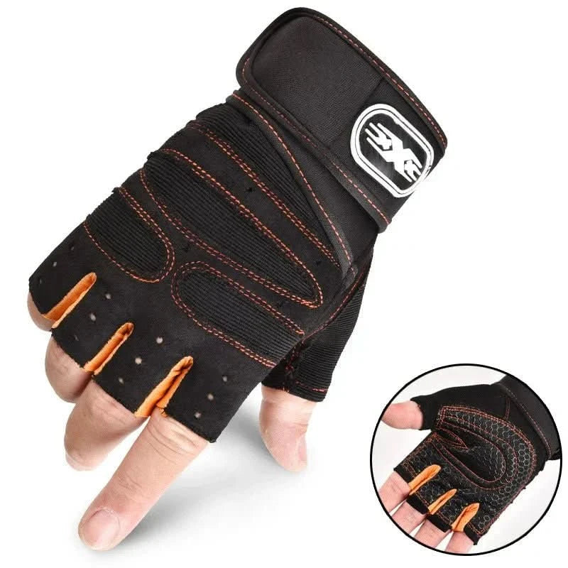 Premium unisex workout gear: shock-absorbent training gloves with integrated wrist support.