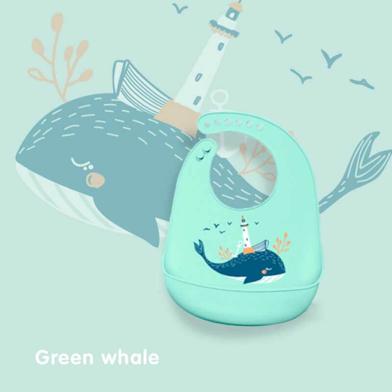 Folded silicone baby bib, compact and travel-friendly, showcasing its durable and easy-clean design