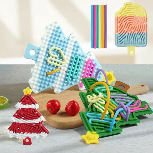 Unisex silicone fidget board for stress relief, a compact sensory toy for focus and anxiety.