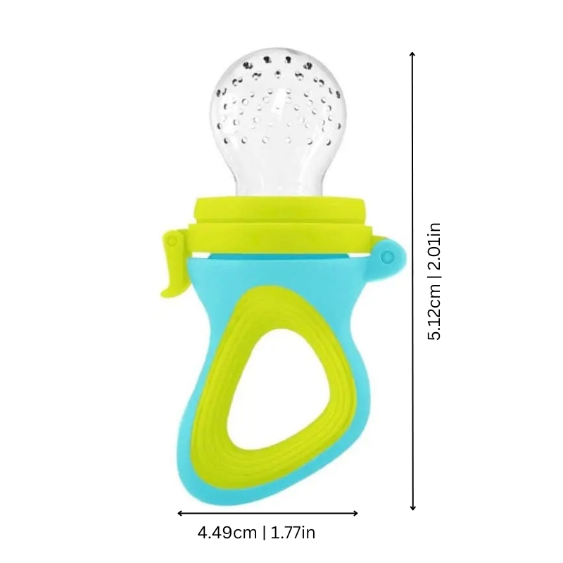 Toddler fruit nibbler with soft silicone mesh, safe feeding tool for babies