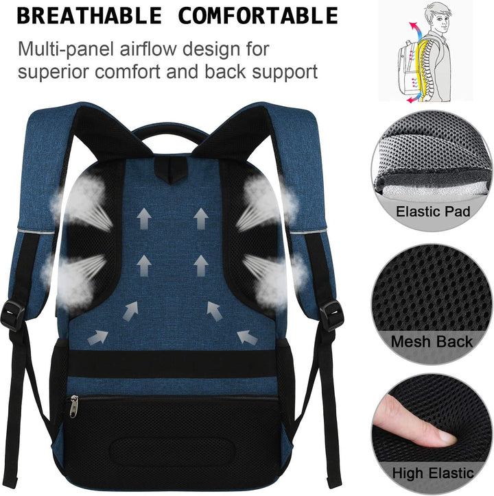 Laptop backpack with integrated USB charging port, keeping devices powered on the go.