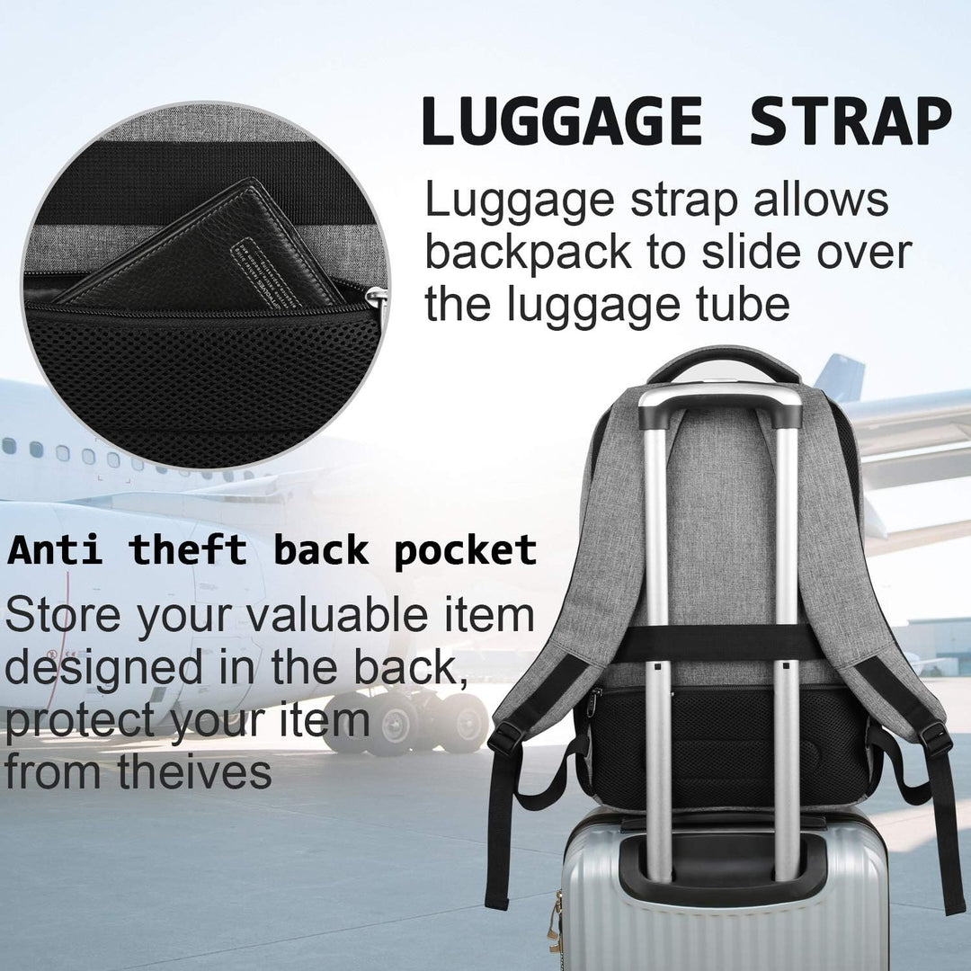 Rugged anti-theft USB charging laptop backpack, built with durable materials for daily wear and tear.