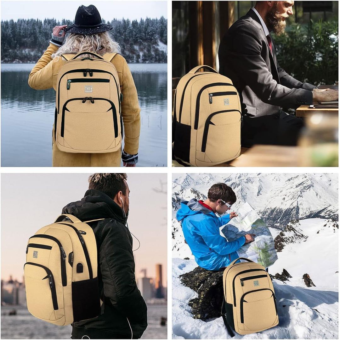Person commuting with slim anti-theft laptop backpack, demonstrating ease & comfort.