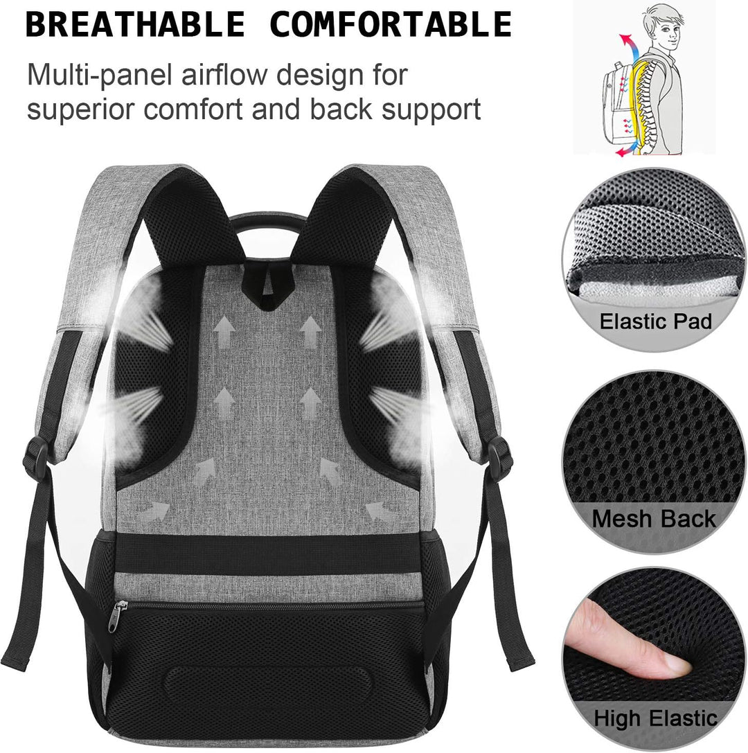 Close-up of durable, water-resistant fabric texture on the anti-theft slim backpack.