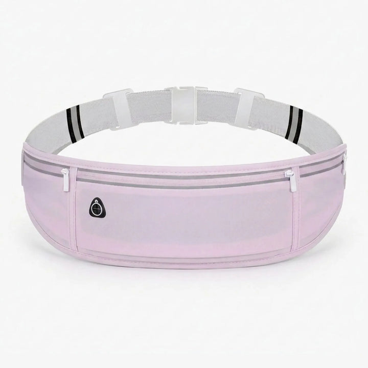 Slim running belt securely holding a smartphone. Perfect phone holder fanny pack for active unisex users.