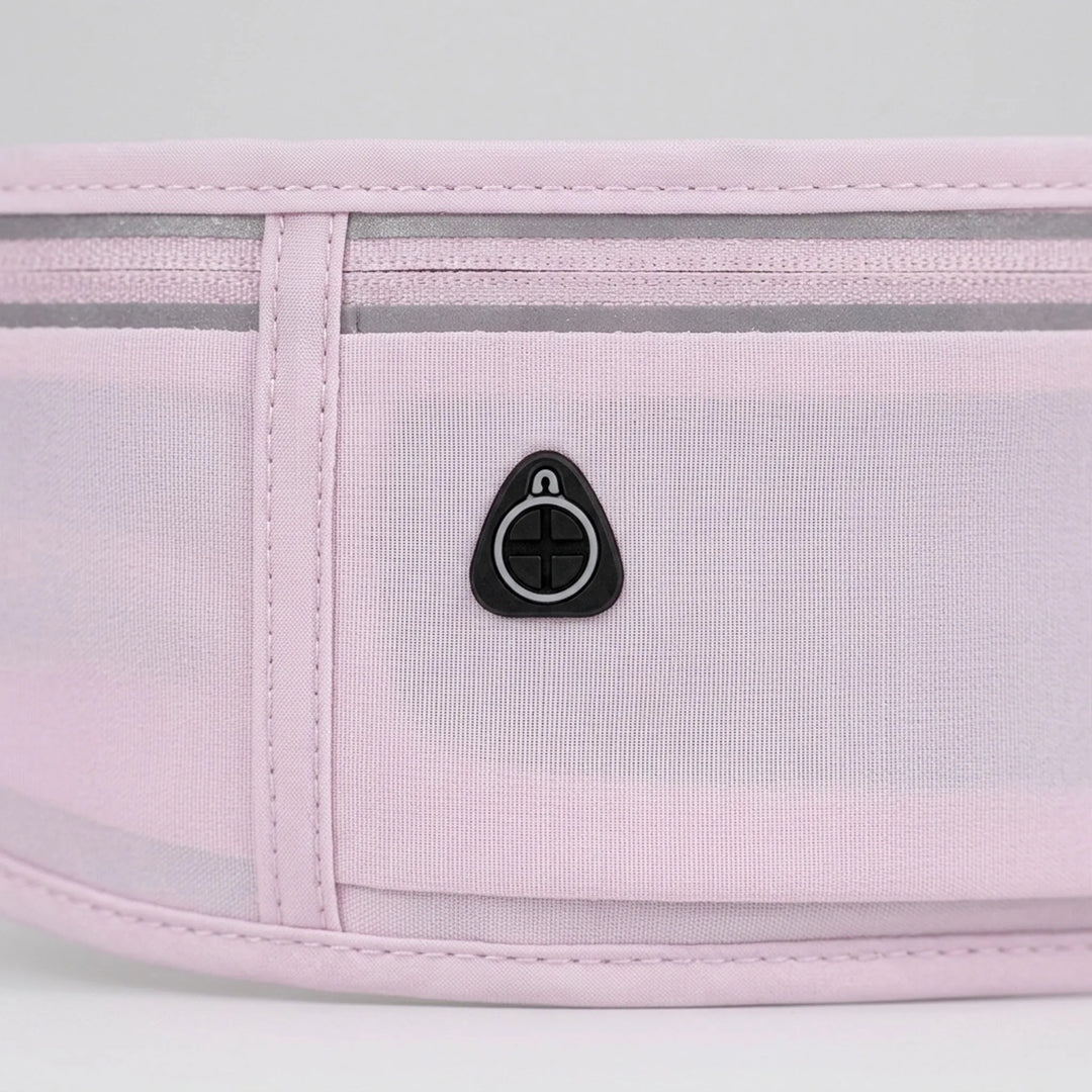 Compact running belt with multiple pockets for keys, cards & gels. Essential workout gear waist pack.