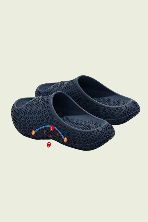 Lightweight unisex slippers, offering excellent arch support and a non-slip design for home comfort.